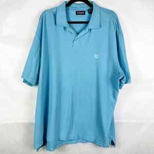 Chaps Polo Shirt Aqua Blue Mens Size XXL 2XL Short Sleeve Golf Big & Tall
